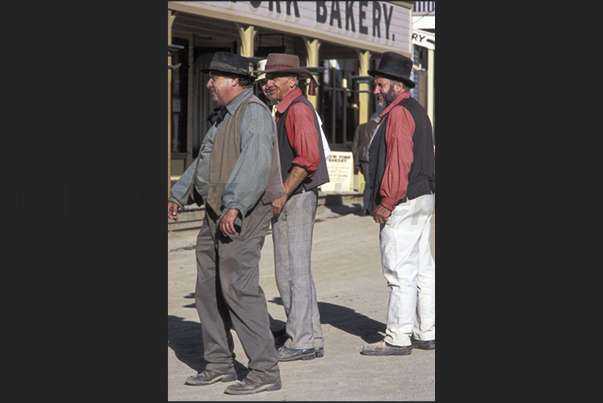 Sovereign Hill. The clothes of women and men, are reproductions of the style of dress in the late nineteenth century