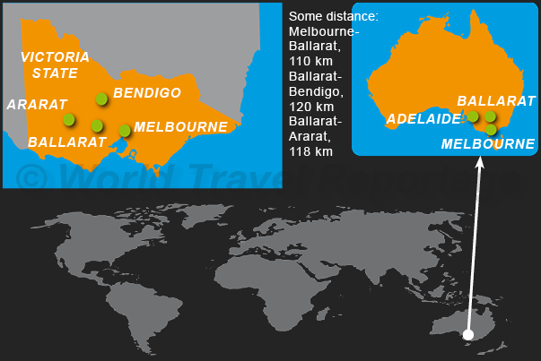 The golden triangle of Ballarat, Bendigo, Ararat