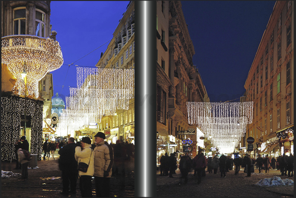 Vienna. The shopping streets festively decorated for Christmas Vienna. The shopping streets festively decorated for Christmas