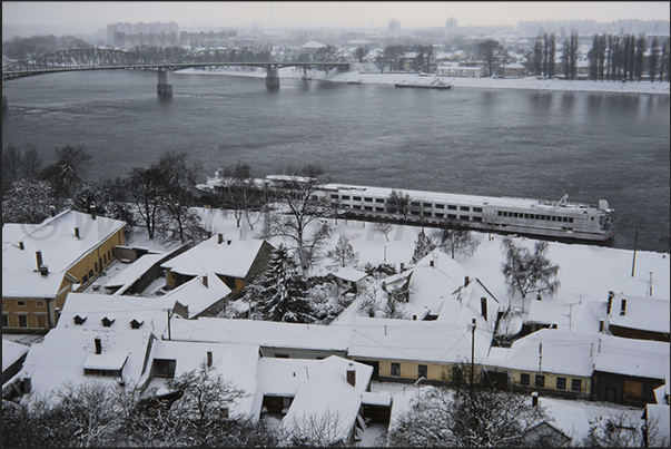 Esztergom. The mooring area located near the old town Esztergom. The mooring area located near the old town