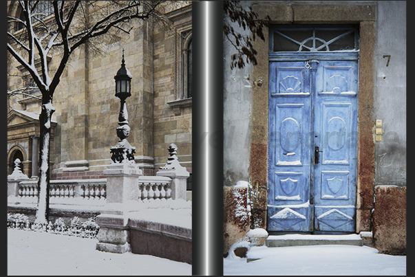 Esztergom (Hungary). Wind and snow enhance the play of light and shadow Esztergom (Hungary). Wind and snow enhance the play of light and shadow