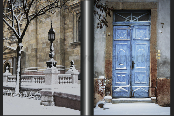 Esztergom (Hungary). Wind and snow enhance the play of light and shadow