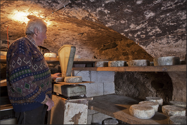The cellar of the Ferme de la Chaumette for aging cheese The cellar of the Ferme de la Chaumette for aging cheese