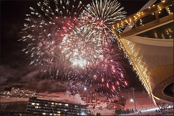 Fireworks in Les Menuires