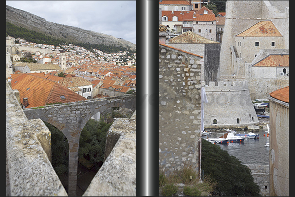 Dubrovnik. The port under the ramparts of the southeast side Dubrovnik. The port under the ramparts of the southeast side