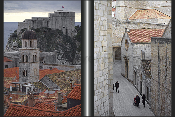 Dubrovnik. The castle of the seventeenth century and the alleys under the walls Dubrovnik. The castle of the seventeenth century and the alleys under the walls