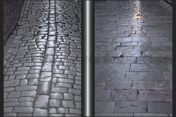 Dubrovnik. Stones of the streets consumed during the centuries by the passage of millions of people Dubrovnik. Stones of the streets consumed during the centuries by the passage of millions of people