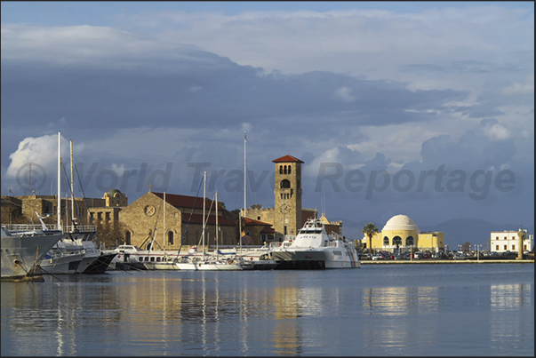 St. John Cathedral, then became Church of the Annunciation and today the Orthodox Cathedral (entrance of Mandraki Port)