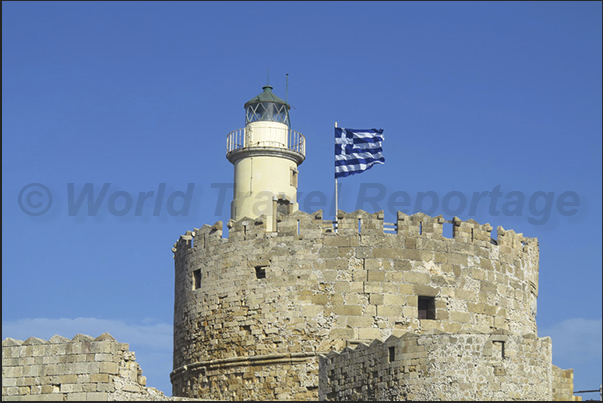 Rhodes town. The fort of San Nicola (built in the fifteenth century) at the entrance of Mandraki Port Rhodes town. The fort of San Nicola (built in the fifteenth century) at the entrance of Mandraki Port