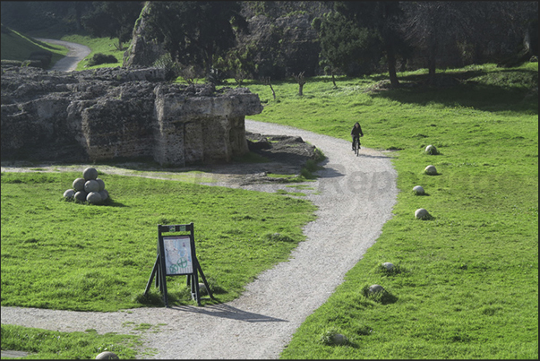 The medieval city of the Knights Hospitaller. The path of 2 km in the ditch below the walls The medieval city of the Knights Hospitaller. The path of 2 km in the ditch below the walls