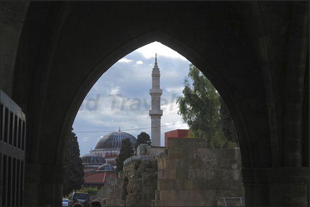 The minaret of Murad Rais Mosque, era of Suleiman the Magnificent, in the Medieval town The minaret of Murad Rais Mosque, era of Suleiman the Magnificent, in the Medieval town