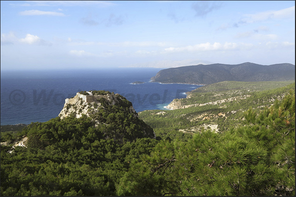 The castle of Monolithos built on Mount Akramitis near the village of Monolithos (West Coast)