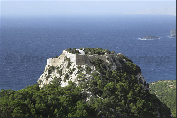 The castle of Monolithos built on Mount Akramitis (West Coast)