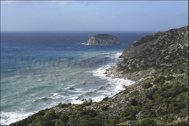 Cape Fourni and the coastline below the village of Monolithos Cape Fourni and the coastline below the village of Monolithos
