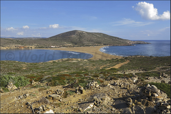 Prassonissi, the southern tip of the island. At high tide, the Levant Sea and the Aegean Sea meet creating a clash of waves Prassonissi, the southern tip of the island. At high tide, the Levant Sea and the Aegean Sea meet creating a clash of waves