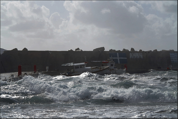 Port of Plimiri, southeastern coast. During the winter, the storms may be strong and spectaculars