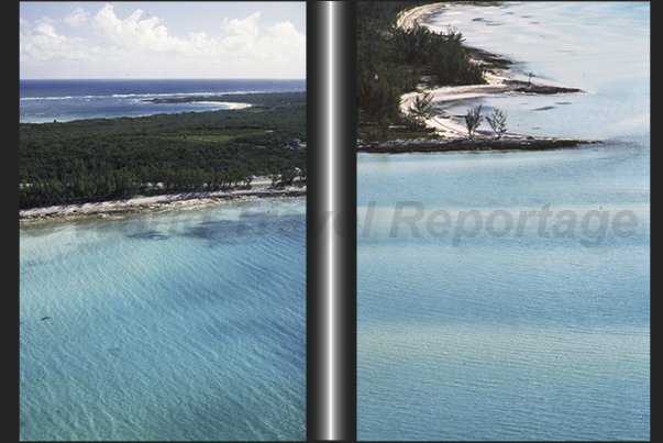 The island, long and narrow, has a sheltered side (west) with calm waters and the Atlantic side (east), with waves and wind The island, long and narrow, has a sheltered side (west) with calm waters and the Atlantic side (east), with waves and wind