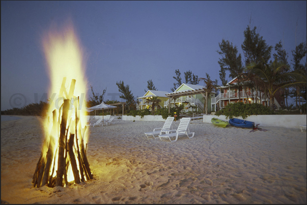 Grilled lobster on the beach, one of the evening events in the villages of the island Grilled lobster on the beach, one of the evening events in the villages of the island