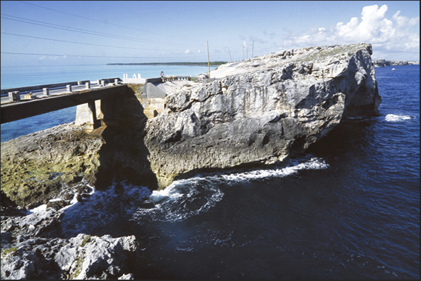 The narrowest point of the island near Gregory Town