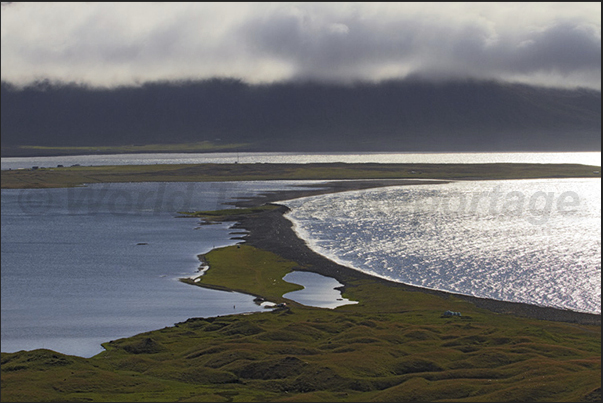 Access to the sea to the Skagafjordur Gulf. East coast of Hofoastrong