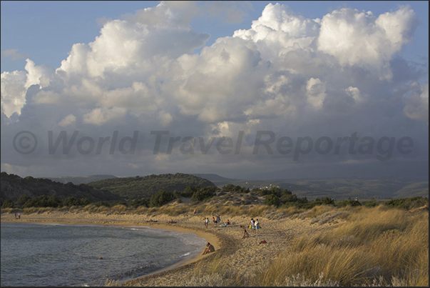 The beaches that separate the sea from the Ghialova Lagoon The beaches that separate the sea from the Ghialova Lagoon