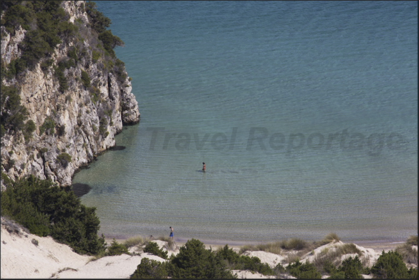 The clear waters of Voidhokilia Bay