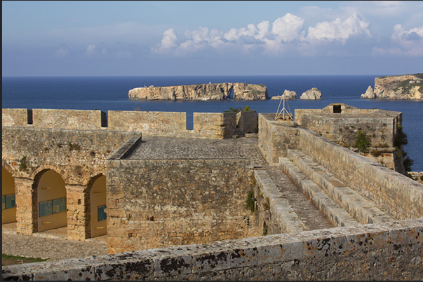 Island of Sfaktiria in front of the city of Pylos seen from the castle recently restored