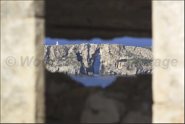 The cliff of the island of Sfaktiria in front of the city of Pylos