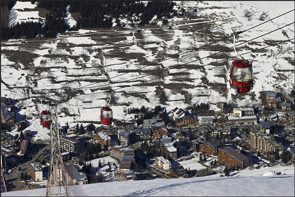 Panorama over the village of 2 Alpes