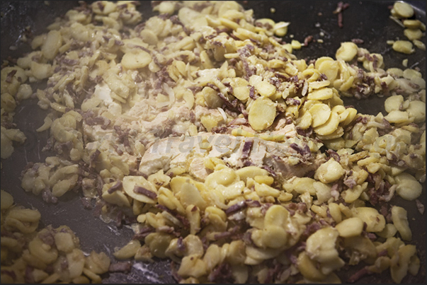 Tartiflet, a typical dish with mountain cheese, potatoes and sausage Tartiflet, a typical dish with mountain cheese, potatoes and sausage