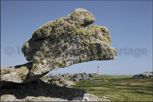 The wild north coast of the island on which dominates the Creac-h lighthouse, one of the most important lighthouses in the world The wild north coast of the island on which dominates the Creac-h lighthouse, one of the most important lighthouses in the world