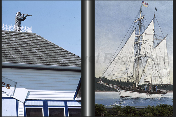 The house of the brigantine Spirit of Chemainus. In memory of when this type of ships reach Chemainus Bay The house of the brigantine Spirit of Chemainus. In memory of when this type of ships reach Chemainus Bay