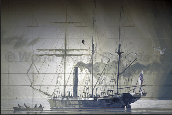 The arrival of the gunboat HMS Forward (1863) at the port of Chemainus The arrival of the gunboat HMS Forward (1863) at the port of Chemainus