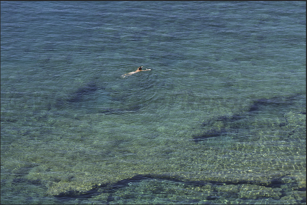 The clear waters of Kalamitsa Bay