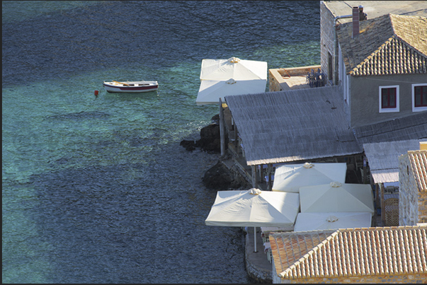 Neo Itylo Bay. Seaside restaurants