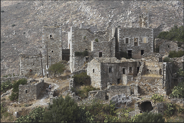 Ancient towers in the village of Vathia after Gherolimenas