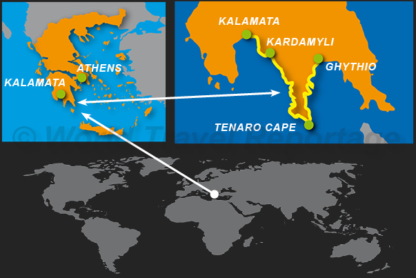 The journey from Kalamata to Ghythio