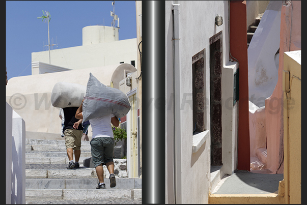 Walking, working, deliver, carry objects and things for the city, is a continuous up and down between the streets of downtown Walking, working, deliver, carry objects and things for the city, is a continuous up and down between the streets of downtown