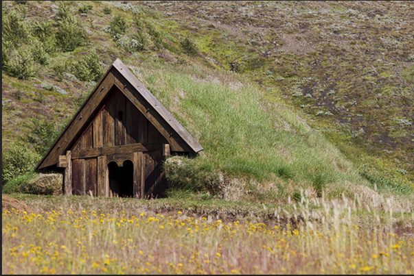 Archaeological site of Pjodveldisbaer with medieval houses (1000 AD)