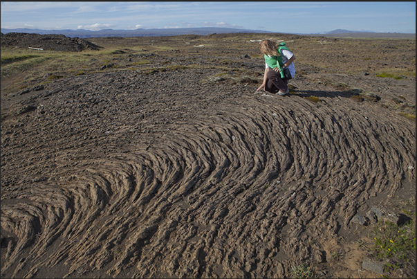 Ancient lava flow near the lighthouse of Litlagata