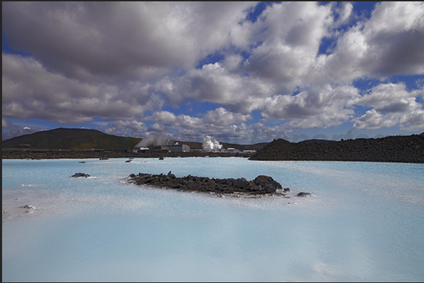 Reykjanes peninsula (south west coast). Blue Lagoon (geothermal area)