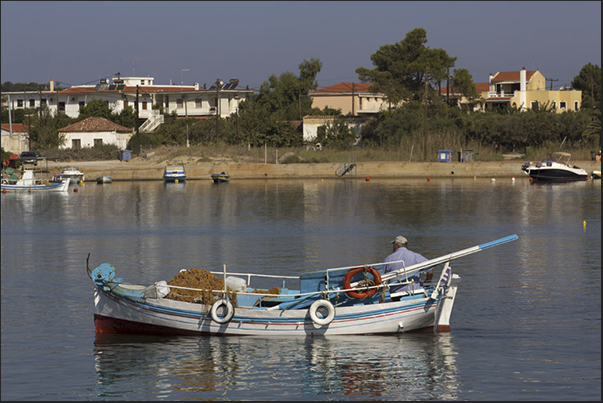 The small village of fishermen of Plytra The small village of fishermen of Plytra