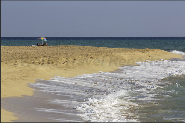 Pounda Beach, the departure point for ferries to the Elafonisos island