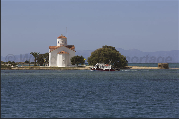 Elafonisos Island. The church at the harbor entrance Elafonisos Island. The church at the harbor entrance