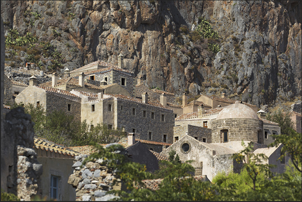 The lower part of the fortified town of Monemvasia