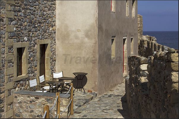 The lower part of the fortified town of Monemvasia, the most visited by tourists