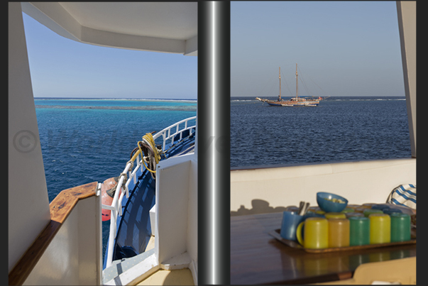 Boat cruise inside the ring of coral