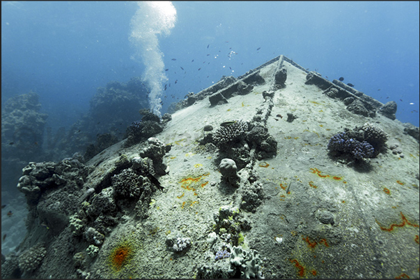 The dome of the hyperbaric chamber which was the meeting room for the researchers