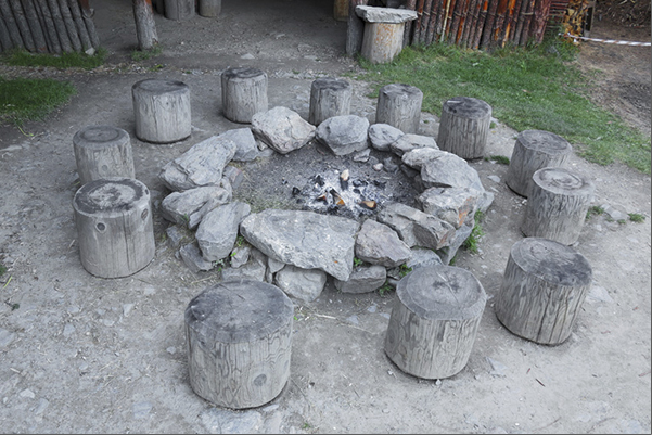 Madonna di Senales. Archeopark with the reconstruction of a village from the late Neolithic period Madonna di Senales. Archeopark with the reconstruction of a village from the late Neolithic period