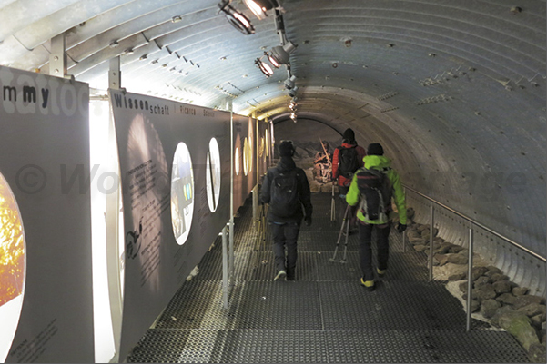 Mount Grawand (3212m). The museum gallery dedicated to Ötzi, the mummy of 5300 year found in the Similaun Glacier